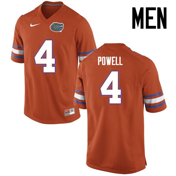 Florida Gators Men #4 Brandon Powell College Football Jersey Orange
